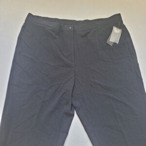 Maggie Barnes Women's Elastic Waist Pants Zipper Black Size 22W NWT